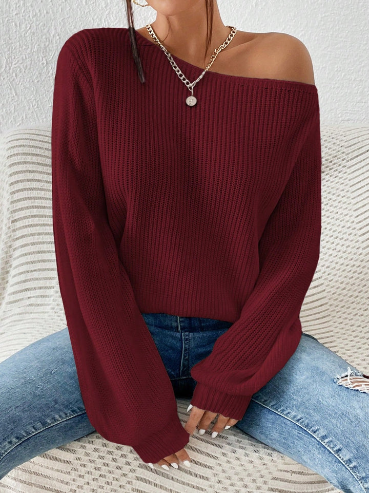 Stilla | Enkelt Skulder Langærmet Sweater