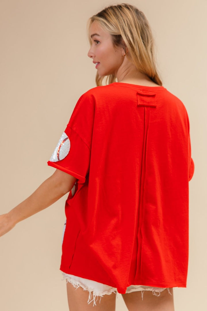 Stilla | Paillet Baseball Drop Shoulder Kortærmet T-Shirt