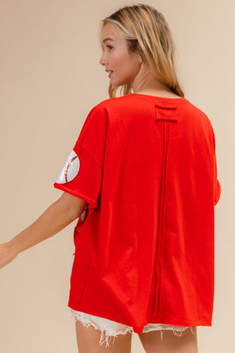 Stilla | Paillet Baseball Drop Shoulder Kortærmet T-Shirt