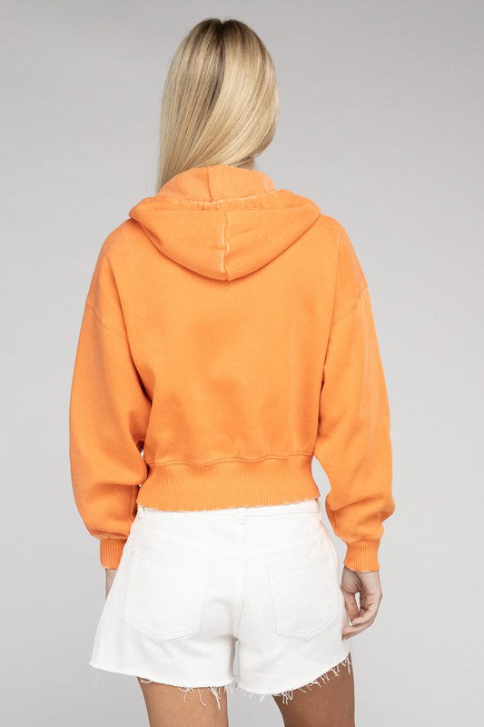 Stilla | Sweatjakke Med Lynlås I Acid Wash Fleece