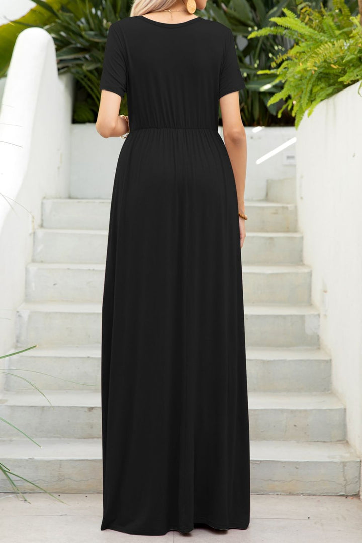 Stilla | Neck Maxi Tee Kjole Med Lommer