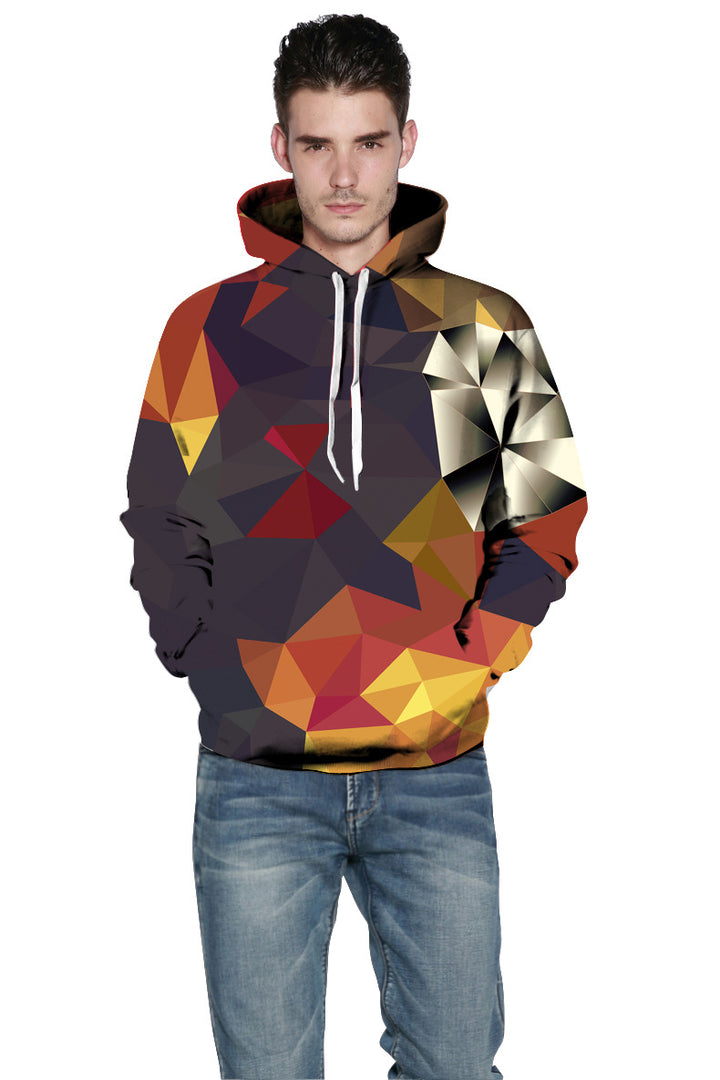 Unisex Hættetrøje med geometrisk design og livlige farver Stilla