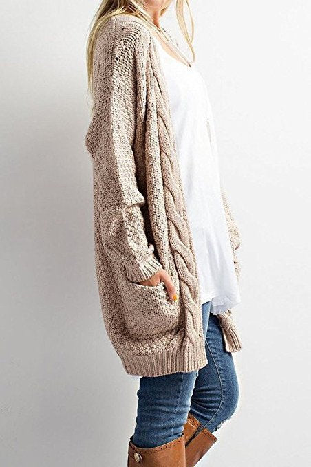 Kvinders cardigan med struktureret mønster og praktiske lommer Stilla