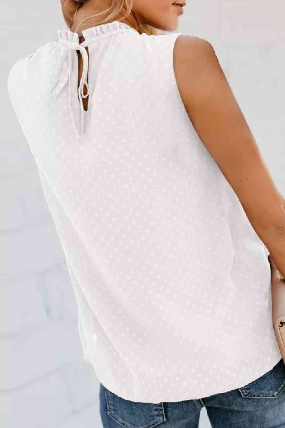 Stilla | Smocked Tie Back Frill Trim Tank