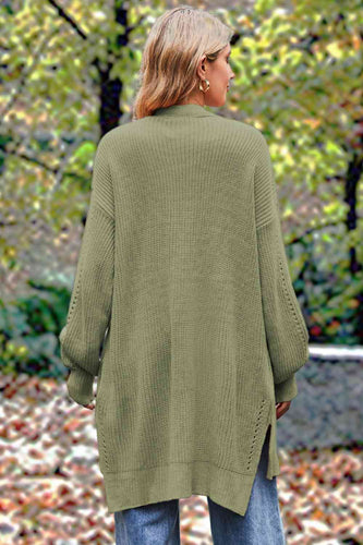 Stilla | Langærmet Åben Front Slids Cardigan
