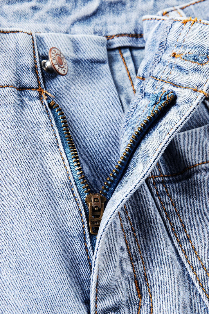 Stilla | Hem Straight Jeans med Lommer