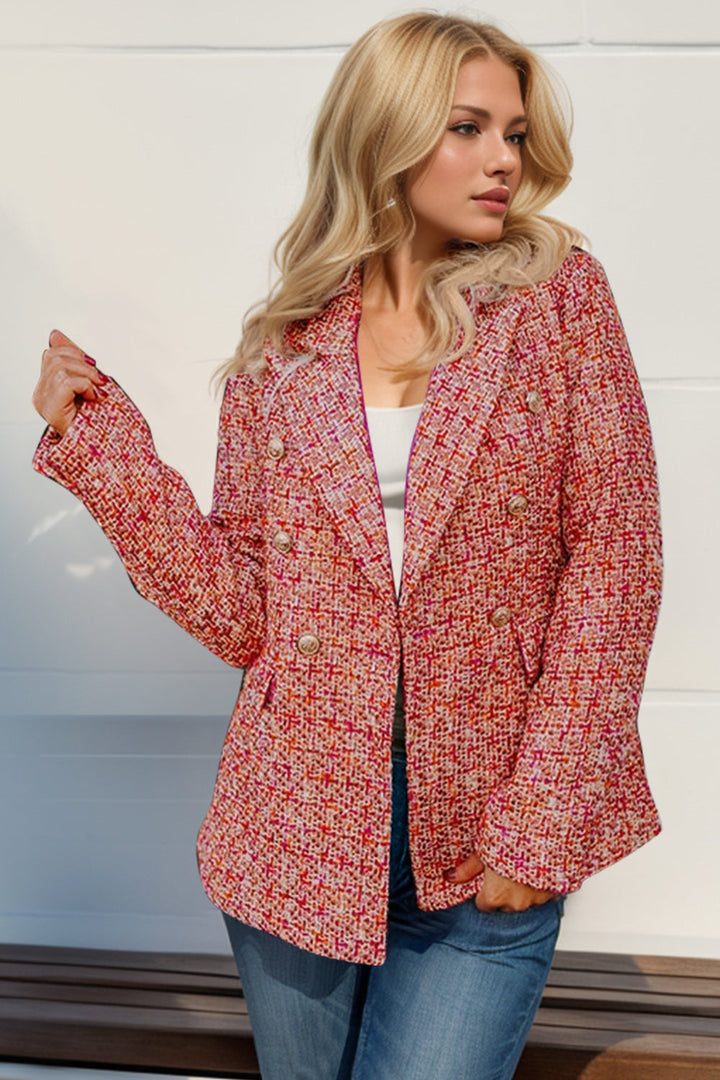 Stilla | Tag Full Size Langærmet Tweed Blazer