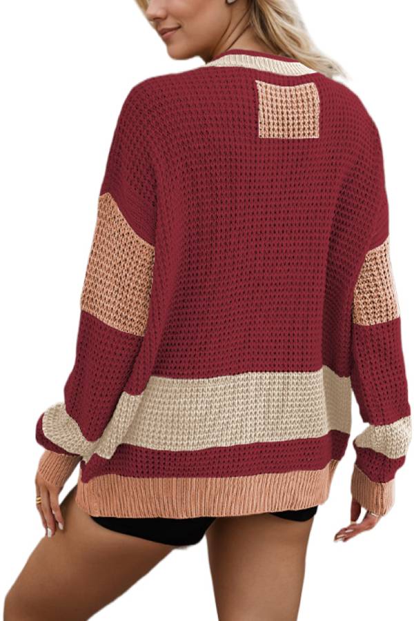 Stilla | Jakke V-udskæring Lomme Colorblock Cardigan Sweatshirt
