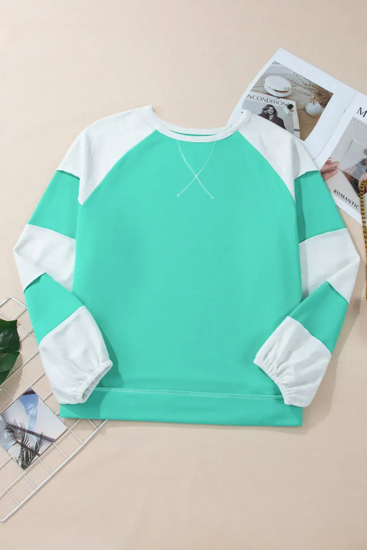 Stilla | Sweatjakke Farveblok Med Lange Ærmer i Størrelse Oversize Med Synlige Sømmer