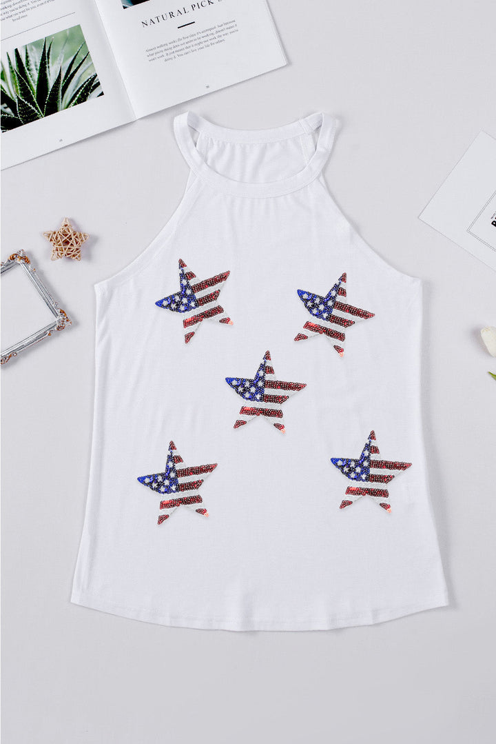 Stilla | US Flag Star Grecian Neck Tank