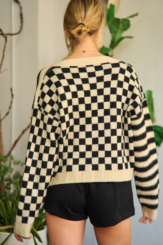 Stilla | Mønster Sweatshirt Cardigan