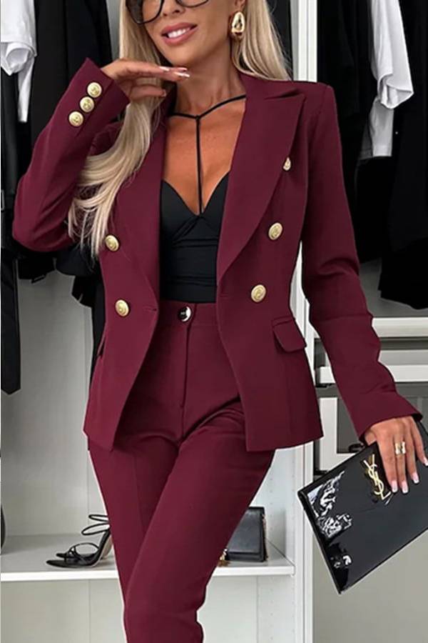 Stilla | Blazer Føl Selvtilliden Med Lange Ærmer, Revers Og Metalknapper