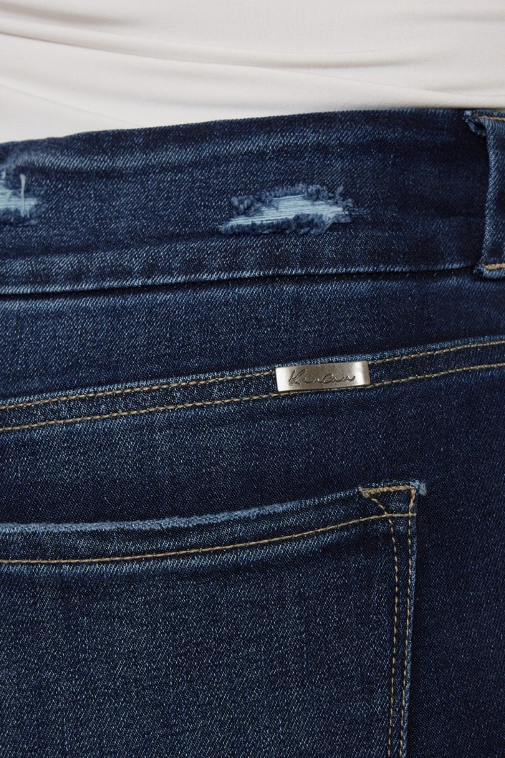 Stilla | Full Size Cat's Whiskers Raw Hem Høj Talje Jeans