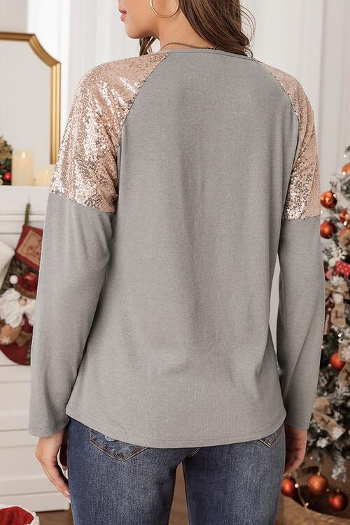Stilla | Jule Paillet Rund Hals Bluse