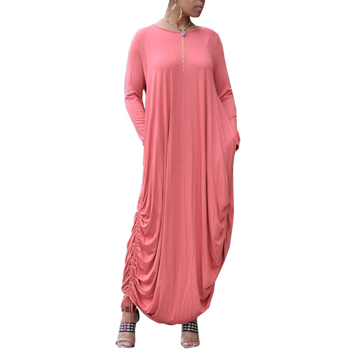 Dame Løs Maxi-kjole med asymmetrisk snit og draperinger Stilla