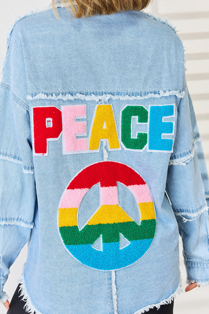 Stilla | Raw Hem Dropped Shoulder Denim Top