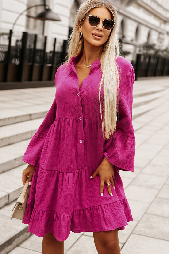 Stilla | Flare Sleeve Lagdelt Kjole