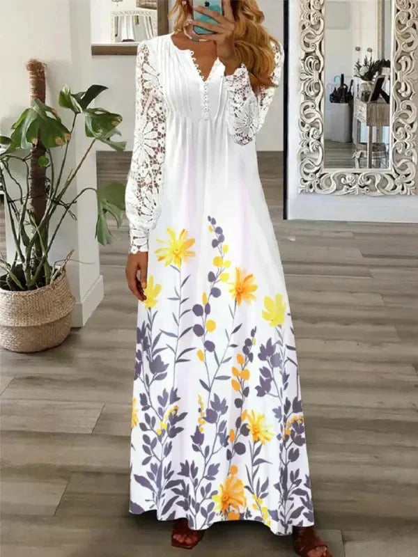 Stilla | Blomsterprint Midi Kjole