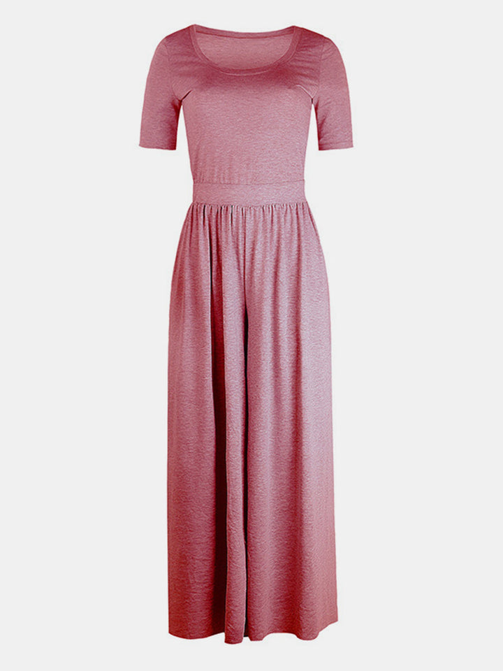 Stilla | Hals Korte Ærmer Jumpsuit