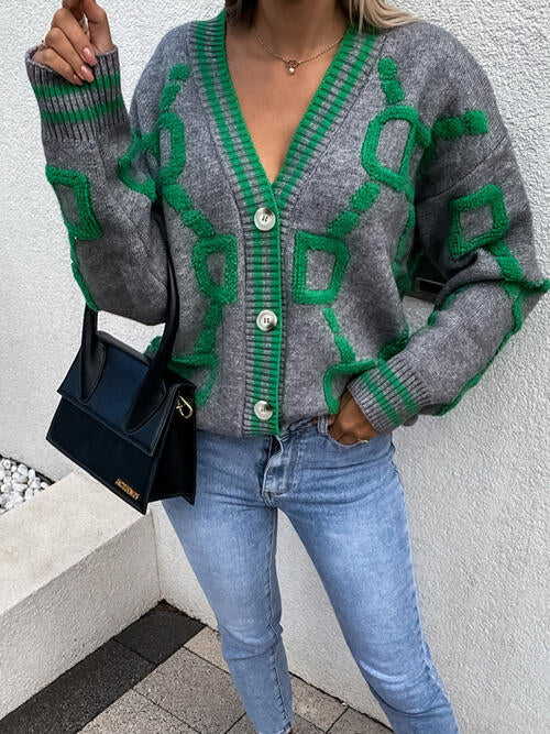 Stilla | Dropped Shoulder Button Down Cardigan