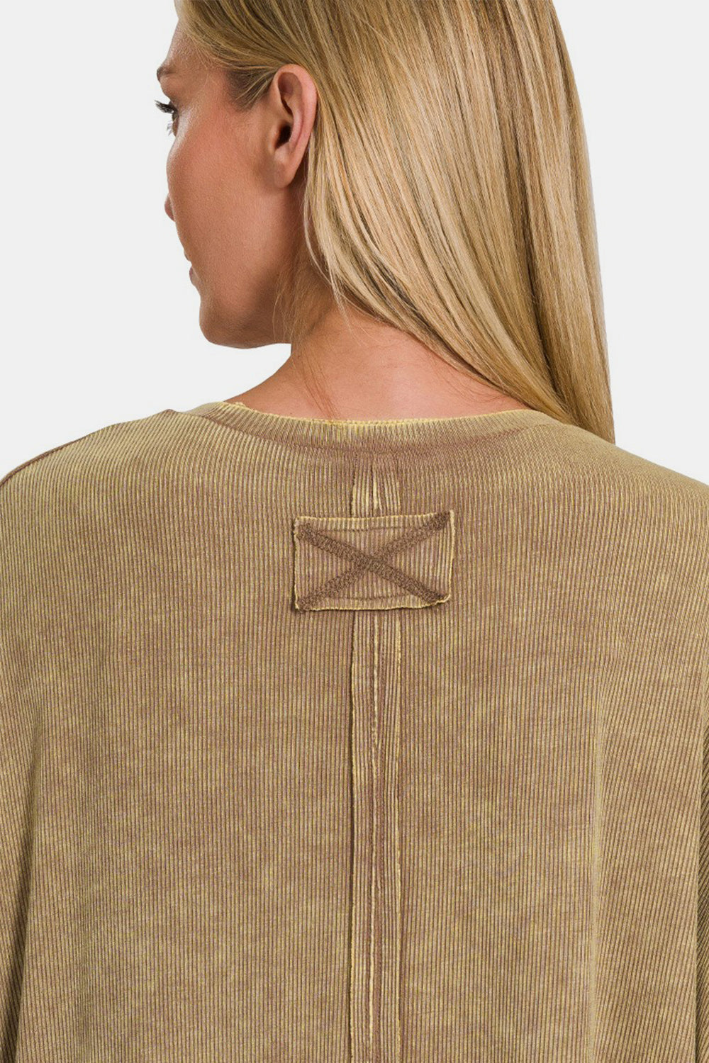 Stilla | Ribbede Rund Hals Drop Skulder T-Shirt