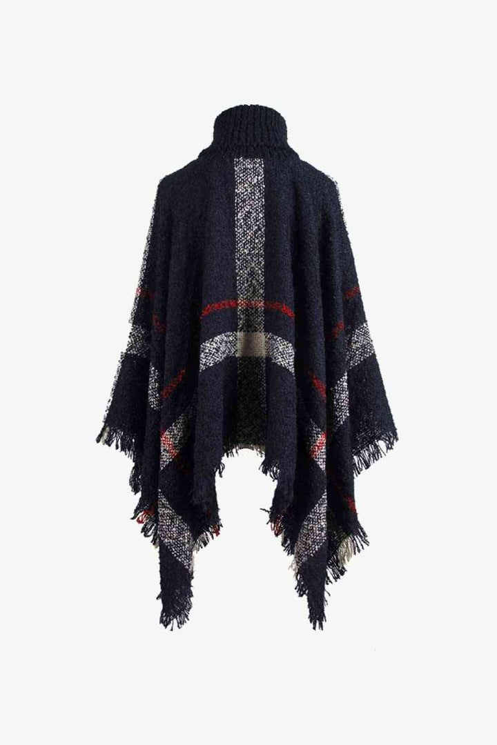 Stilla | Turtleneck Raw Hem Poncho