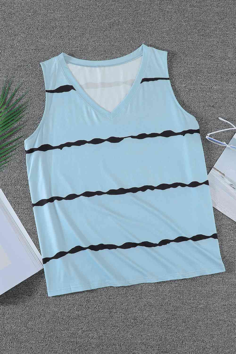 Stilla | Plus Size Printed V-hals Tank