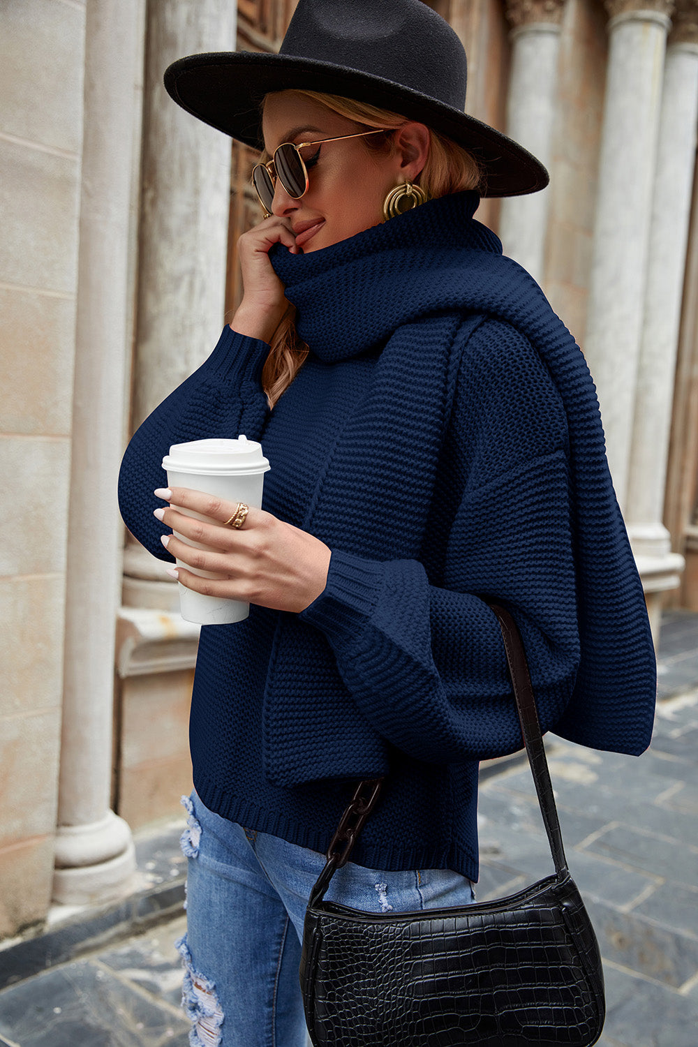 Stilla | V Hals Lanterne Ærme Sweater