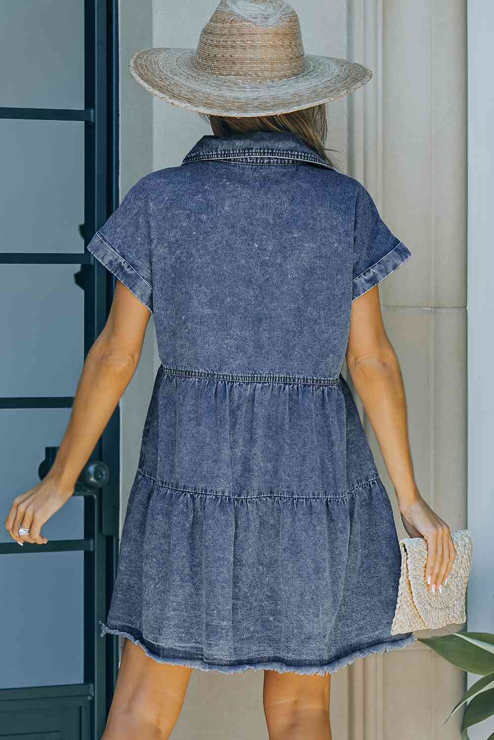 Stilla | Front Raw Hem Denim Kjole