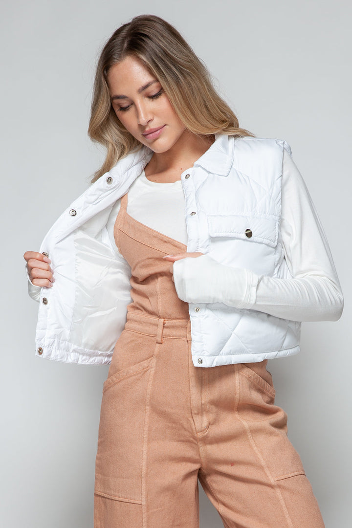Stilla | Snap Down Quilted Crop Vest