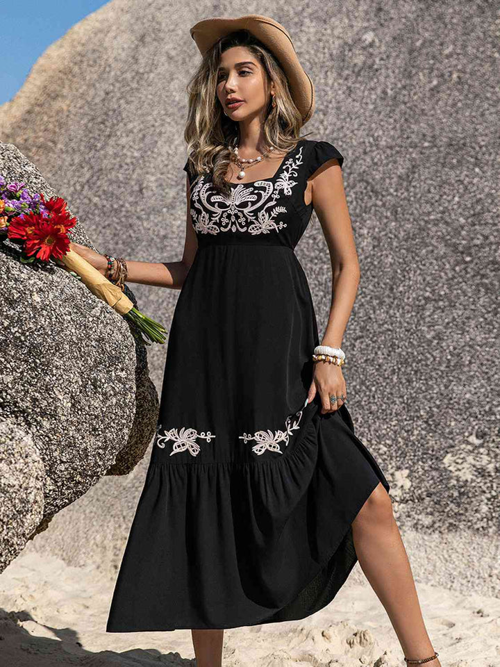 Stilla | Square Neck Ruffle Hem Dress