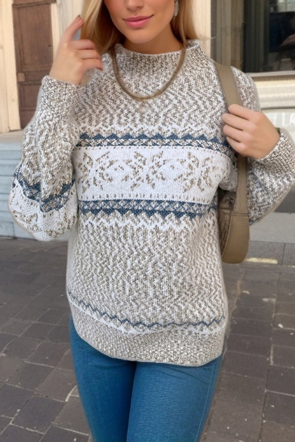 Stilla | Smart julesweater med snefnugturtleneck