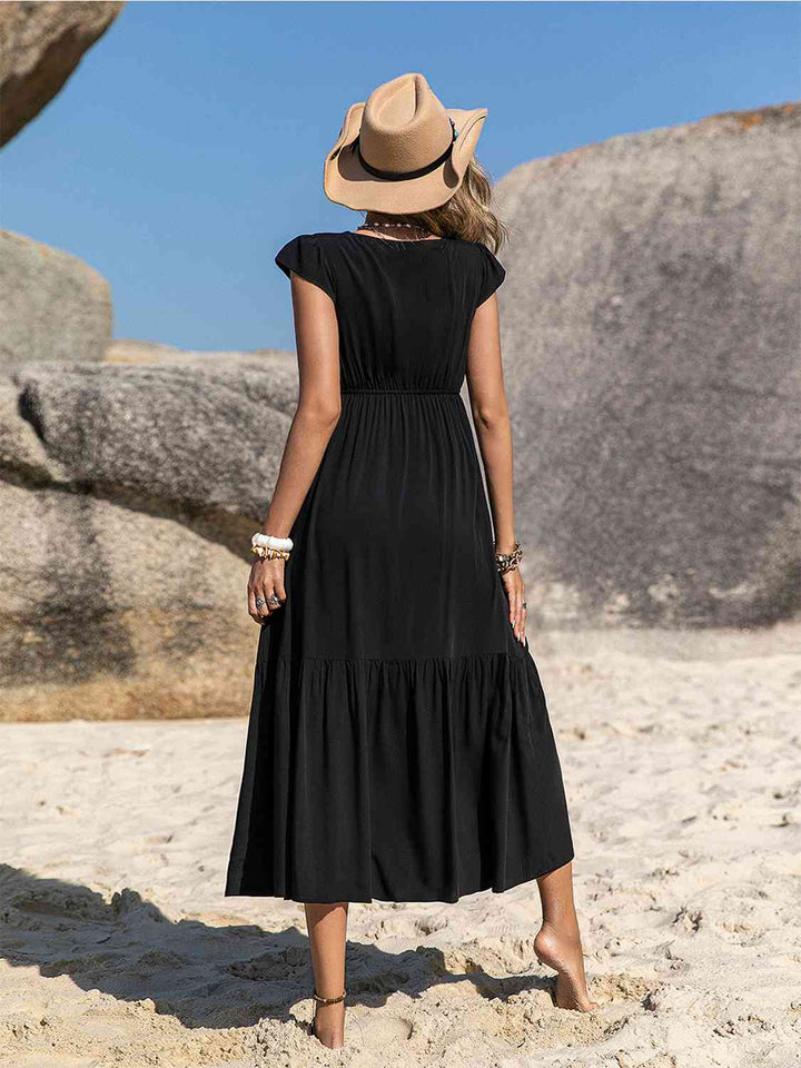 Stilla | Square Neck Ruffle Hem Dress