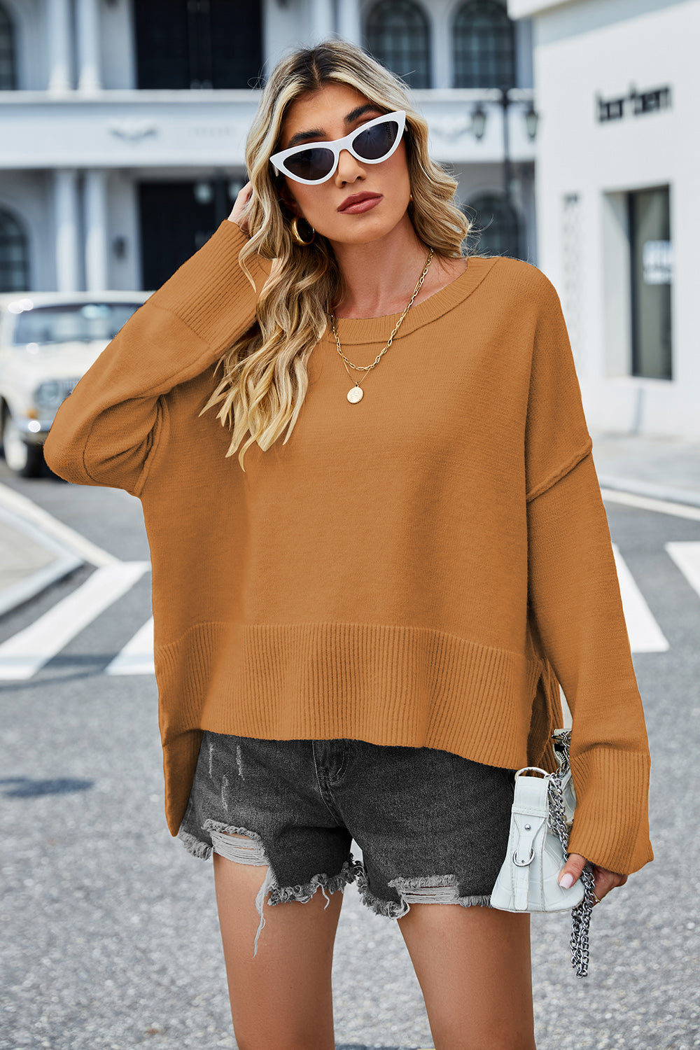 Stilla | Lav Slids Rund Hals Langærmet Sweatshirt