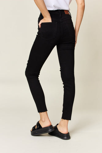 Stilla | Blå Plus Size Slidte Mavekontrol Høj Talje Skinny Jeans