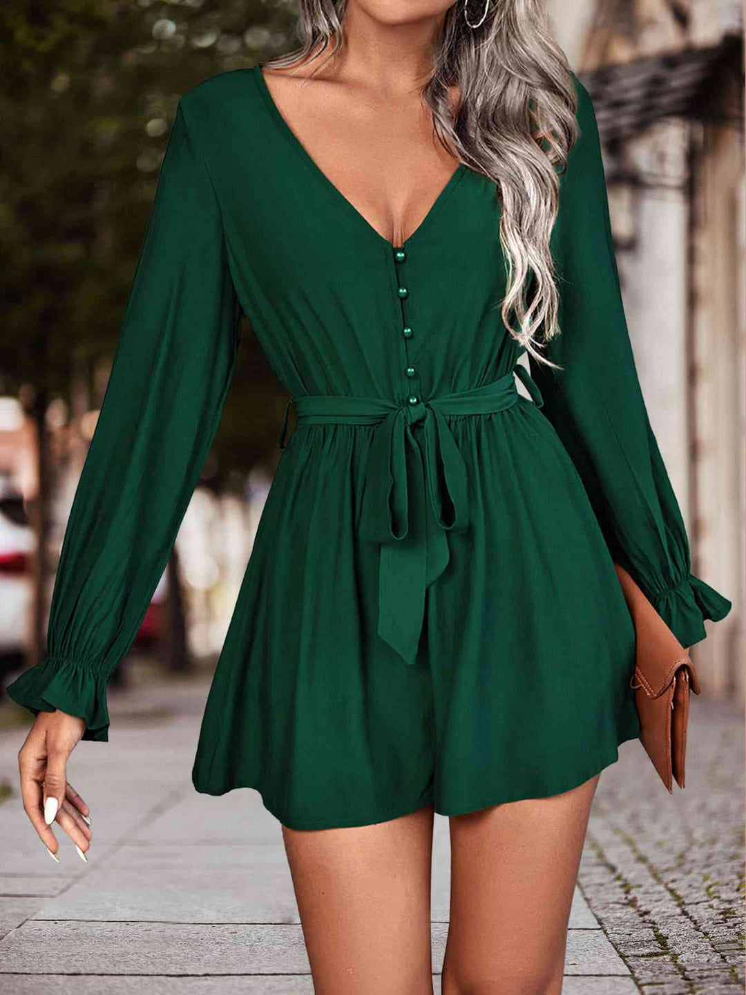 Stilla | Flounce Sleeve V-hals Romper