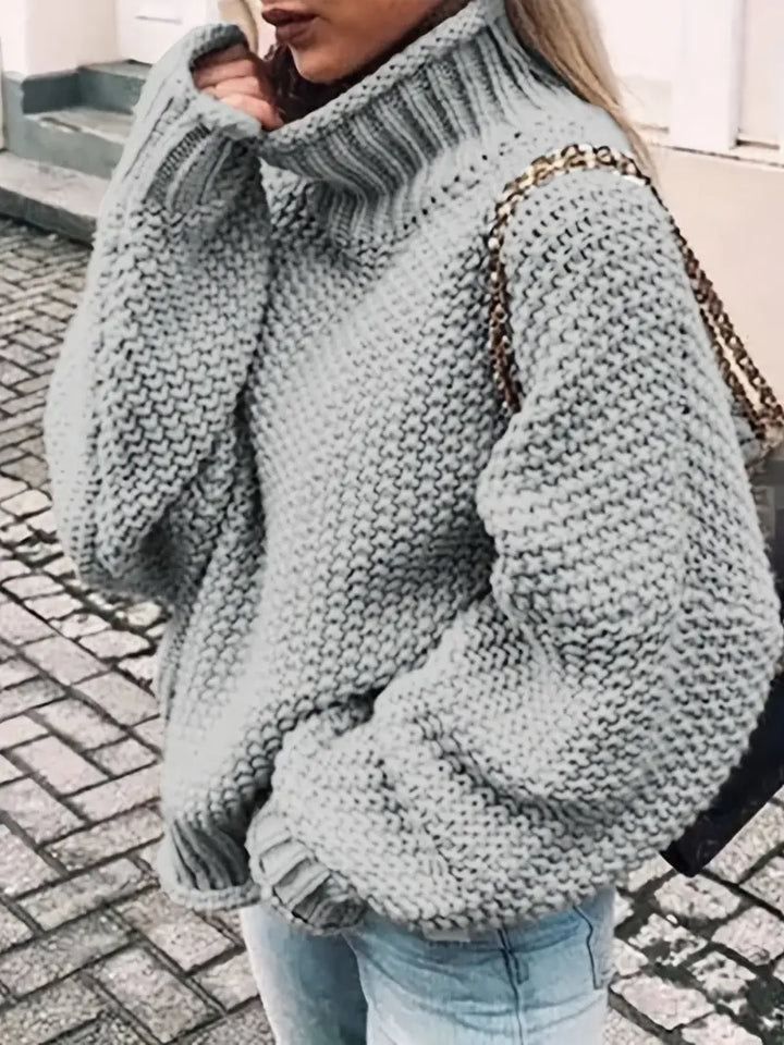 Stilla | Ensfarvet Rullekravepullover
