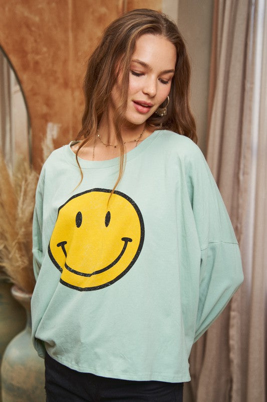 Stilla | Ansigt Langærmet Crop Top