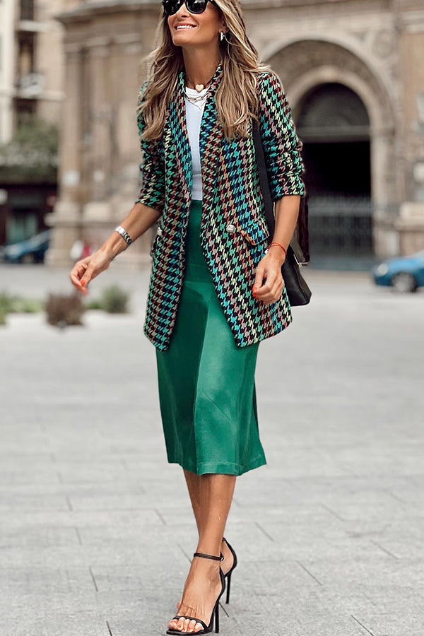 Stilla | Fall in the City Houndstooth Blazer