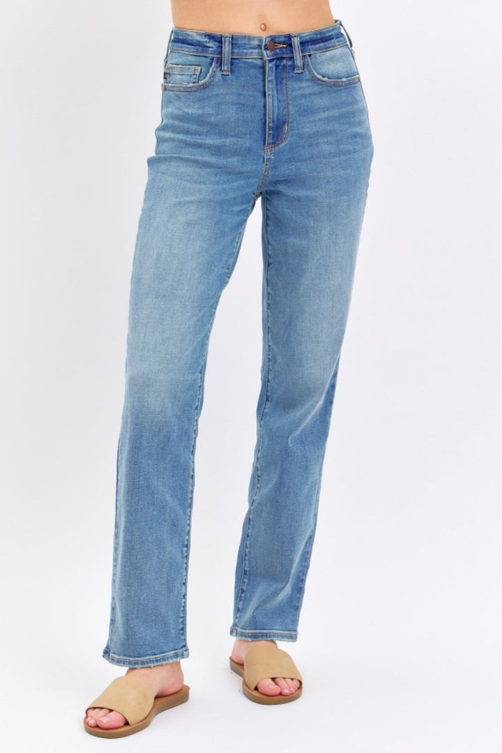 Stilla | Blå Fuld Størrelse Høj Talje Straight Jeans