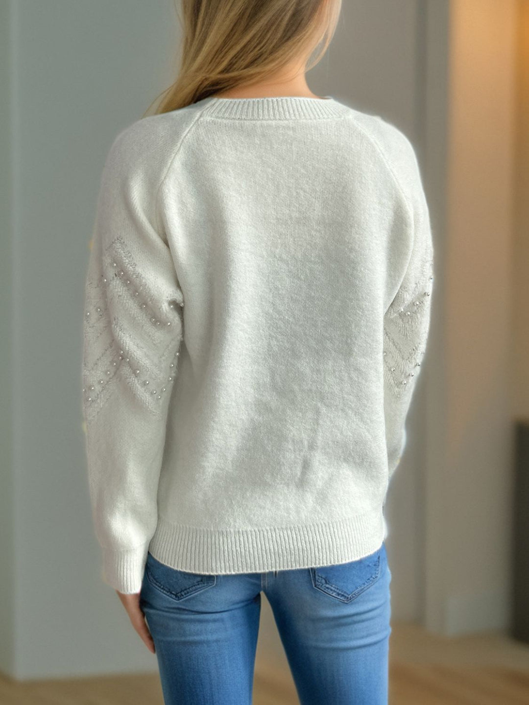 Stilla | Pullover Varm Med Perlepynt
