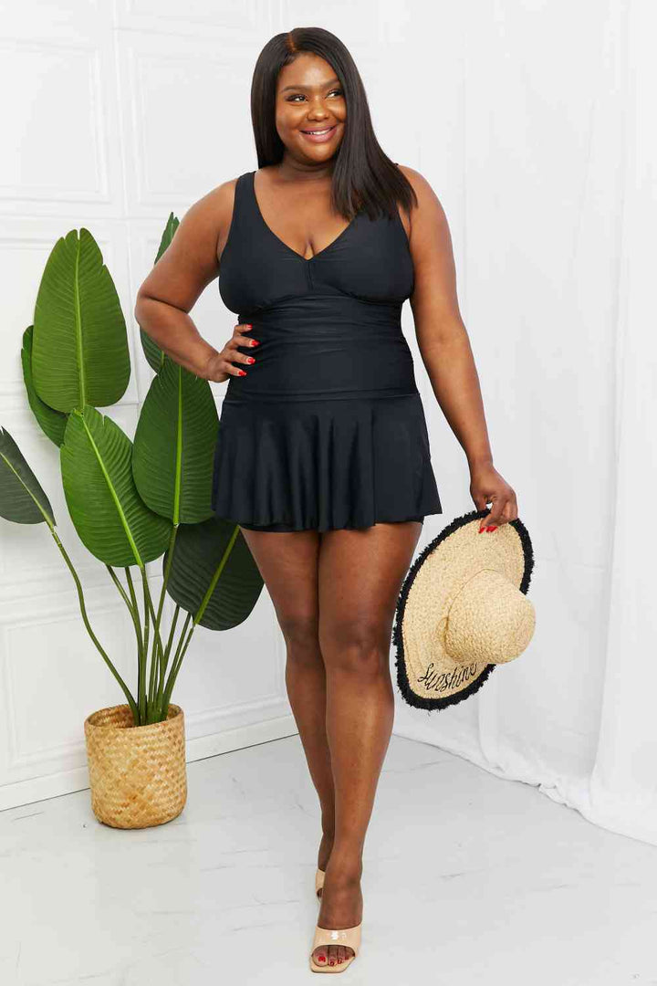 Stilla | West Swim Full Size Clear Waters Swim Dress i Sort