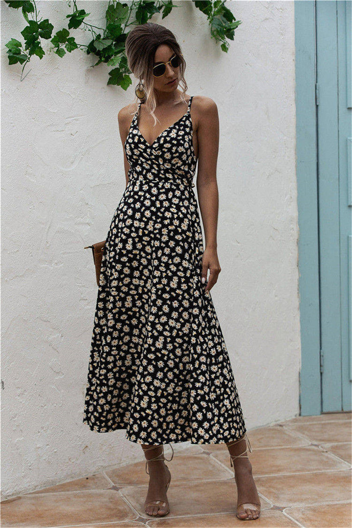 Stilla | Print Surplice Midi Cami Kjole