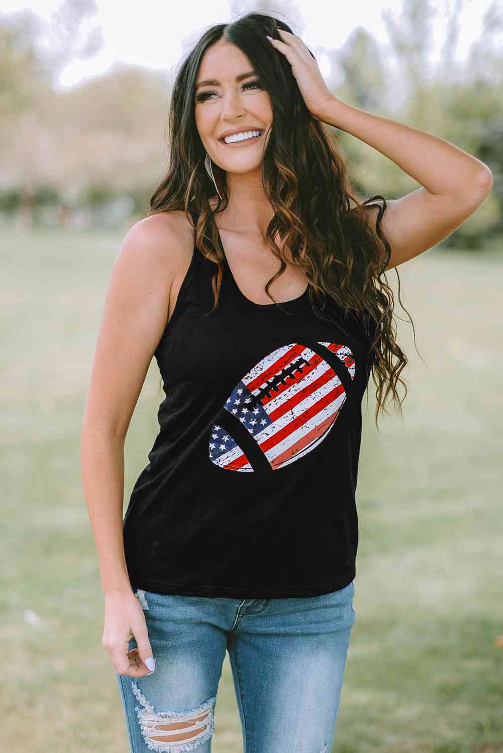 Stilla | Fodbold Grafik Racerback Tank