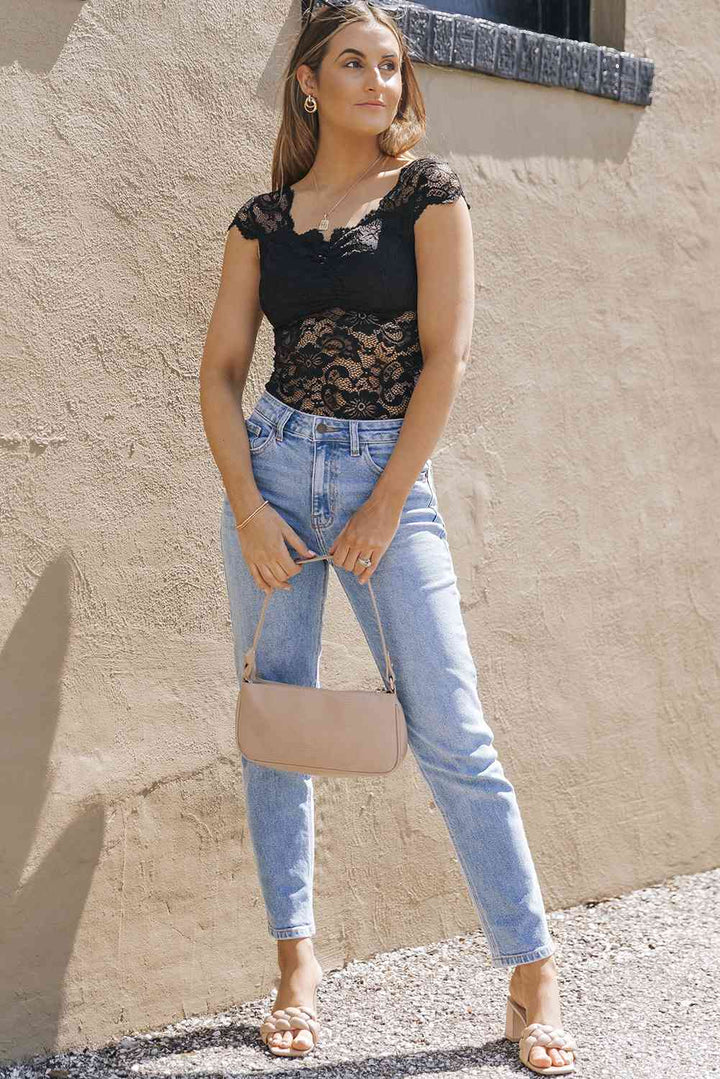 Stilla | Sweetheart Hals Blonder Bodysuit
