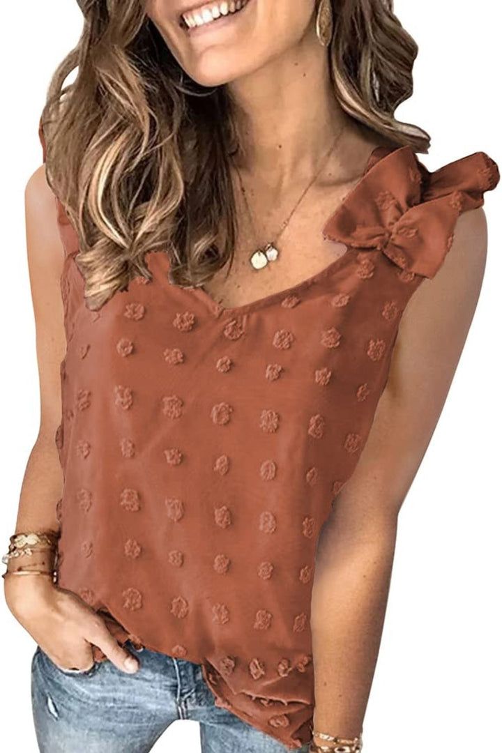 Stilla | Plus Size Swiss Dot V-Hals Tanktop