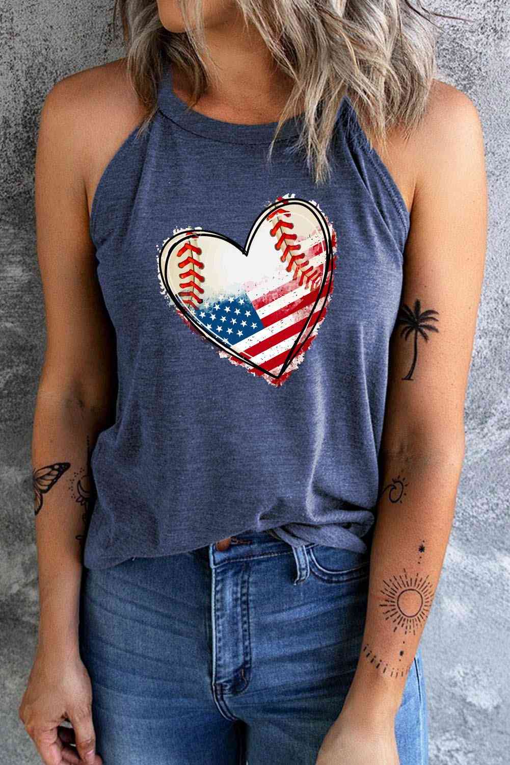 Stilla | Flag Heart Graphic Tank