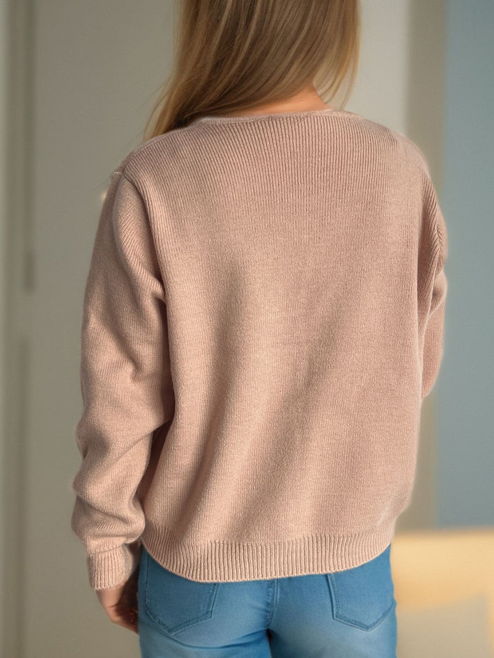 Stilla | Strikjakke med lange ærmer, knapper og lommer