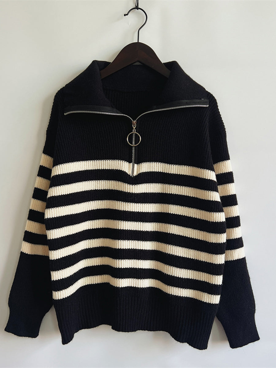 Stilla | Halv lynlås krave sweater