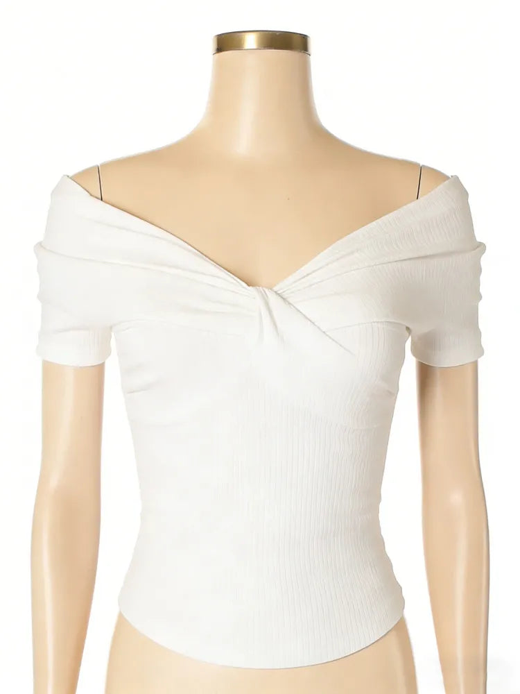 Dame Off-Shoulder Bustier-Top med Rynkning Skovae